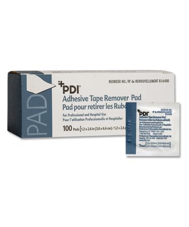 PDI Healthcare B16400 Adhesive Tape Remover Pad 1.25" x 2.625" Size (Pack of 100)