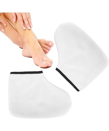 Paraffin SPA Booties Paraffin Wax Bath Booties Paraffin Wax Refills Feet Bag Washable Double Layer Thick Terry Cloth Multi Purpose White for Hot Wax - Buy Online on GoSupps.com