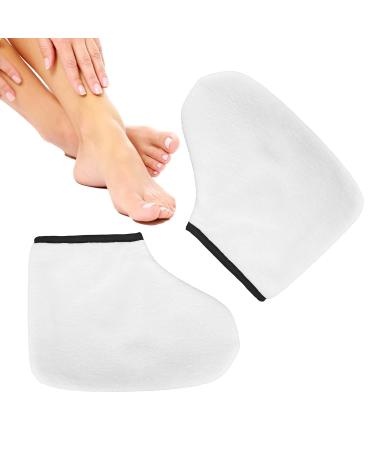 Buy 2 Pieces White Paraffin Wax Spa Booties - Elastic Opening Foot Care Accessories for Hot Wax Treatment - Portable Refillable Foot Covers - Buy Online on GoSupps.com