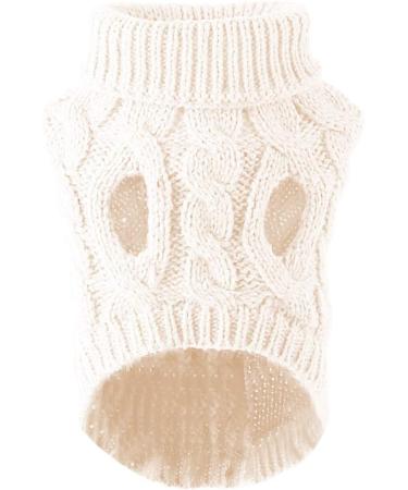 Shop Tower Collar Knitting Sweater for Pets - Winter Warmer for Dogs & Cats in White | Cozy Crochet Coat for Small to Large Pets - Buy Online on GoSupps.com