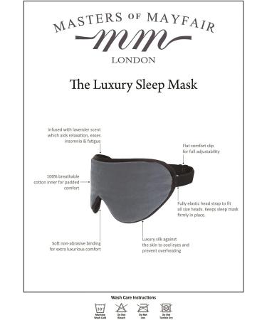 Masters of Mayfair Luxury Lavender-Infused Silk & Cotton Sleep Mask (Grey) - for Travel or Home Use - Men and Women - Buy Online on GoSupps.com