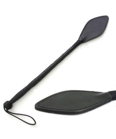 Ardour Crafts Real Leather Riding Crop 24-inch Premium Quality Crops for Horse, Wide Slapper Black