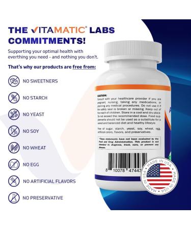 Vitamatic Alpha Lipoic Acid 600mg - 240 Non-GMO Vegetable Capsules - Gluten Free - Boost Your Health with 120 Servings - Buy Online on GoSupps.com