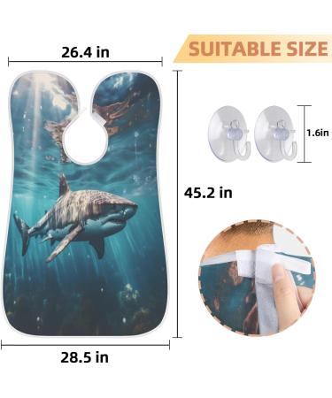 Shark Beard Bib Apron for Men | Beard Hair Catcher & Gift for Dad | Perfect for Shaving | Suction Cups Included - Buy Online on GoSupps.com