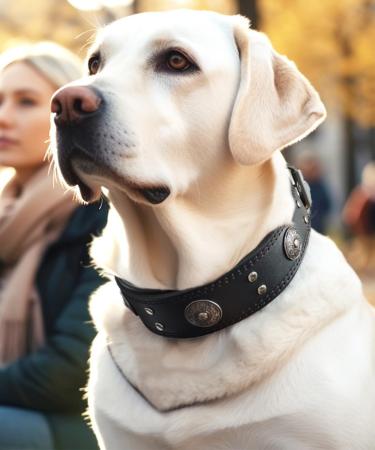 Handmade Leather Dog Collar - 5cm Wide Luxurious & Robust | Perfect for Large & Medium Breeds - Black (49.5-60 cm) - Buy Online on GoSupps.com