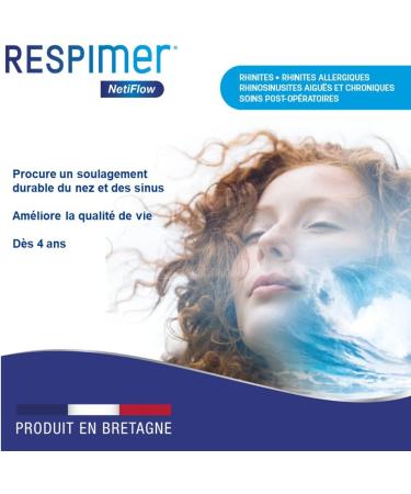 RESPIMER NetiFlow - 16 Sachets of Nasal Salt - Nasal Irrigation - Salt for Nose Washing/Nasal Rinsing - Patented Formula - Ma - Buy Online on GoSupps.com