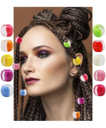 75pcs Falody Large Hole Hair Beads for Braids - 12mm Acrylic Pony Beads for Kids | Multicolor - Buy Online on GoSupps.com