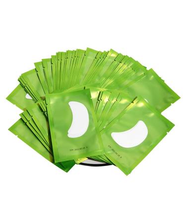 Lunamoon 50 pairs eye pads for eyelash extension eyelashes pads boat shape eye pads eyelashes patches eyelash extension pad accessories under eye pads for eyelash extensions (green-boat)
