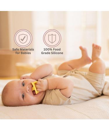 NatureBond Silicone Baby Pacifier with Hygiene Cover | Newborn 0-6 Months | Sunshine Yellow & Peach Puff - Buy Online on GoSupps.com