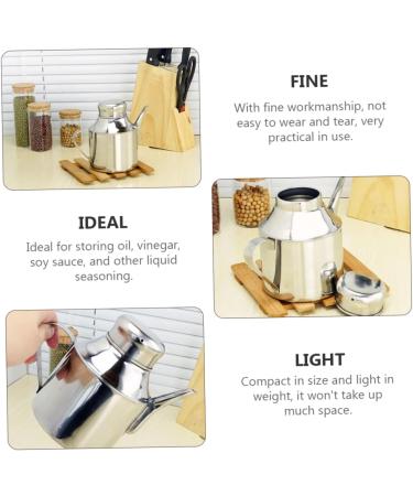 Zerodeko 3pcs Sauce Pot Kitchen Storage Container Oil and Vinegar Dispenser Oil Pot Olive Oil Cruet Olive Oil Dispensers Bottle Steel Container with Lid Cooking Multipurpose Seasoning Metal 16X13X9.5CMx3pcs Silverx3pcs - Buy Online on GoSupps.com