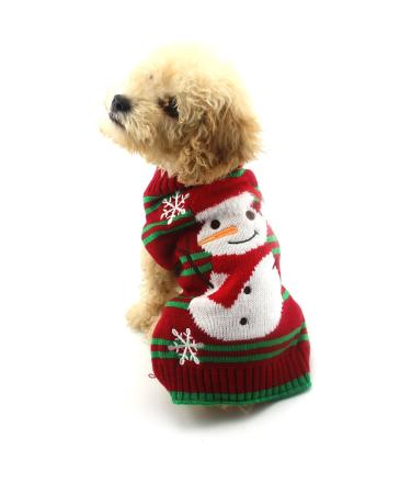 NACOCO Dog Snow Sweaters Snowman Sweaters Xmas Dog Holiday Sweaters New Year Christmas Sweater Pet Clothes for Small Dog and Cat Medium (Pack of 1) Snowman