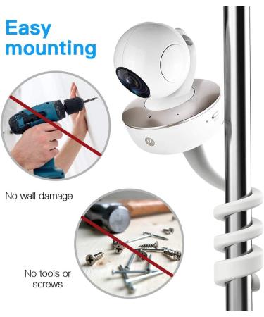 Universal Baby Monitor Mount for Arlo/Motorola/Nannio/HelloBaby - No-Tools Twist Holder for Cameras - White - Buy Online on GoSupps.com