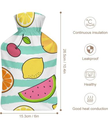 Fruit Hot Water Bottle with Plush Cover - Hand Warmer for Adults & Children | 26.5x15.3cm - International Shipping Available - Buy Online on GoSupps.com