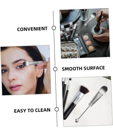 Angoily 2 Sets Metal Handle Makeup Brush Stainless Steel Handle Makeup Brushed Loose Powder Brush Face Oblique Head Blush Brush Concealer Brush Travel Eyebrow Brush Aluminum Alloy - Buy Online on GoSupps.com