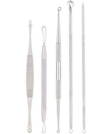 Pearl Blackhead Remover - 5-Piece Stainless Steel Set with Storage Bag | Professional Comedone Squeeze Tool for Effective Blackhead Removal - Buy Online on GoSupps.com