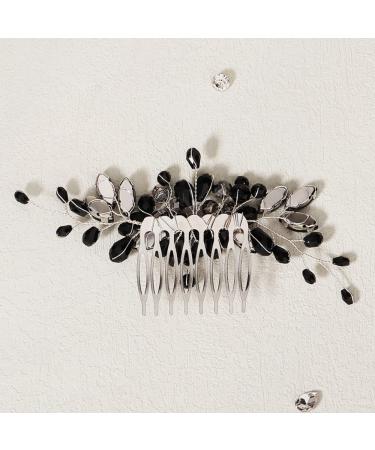 Black Teardrop Crystal Hair Comb - Wedding Hair Accessory for Women and Girls - Buy Online on GoSupps.com
