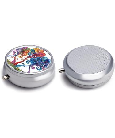 Travel Pill Box - 3 Compartment Portable Organizer with Three Trees Design | Compact Medicine Case for Purse & Pocket - Buy Online on GoSupps.com