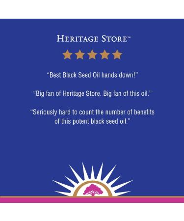 Heritage Store Black Seed Oil 1 oz | Pure Cold Pressed | 3% Thymoquinone | Heart, Digestion, Immune & Skin Support - Buy Online on GoSupps.com