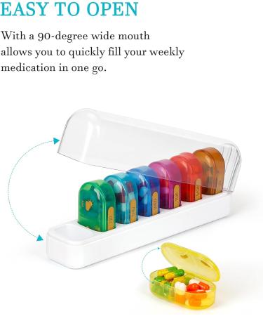 Weekly Pill Organizer - 7 Day Twice Daily Medicine Box for Vitamins Fish Oil & Supplements - BPA Free & Easy to Clean - Buy Online on GoSupps.com