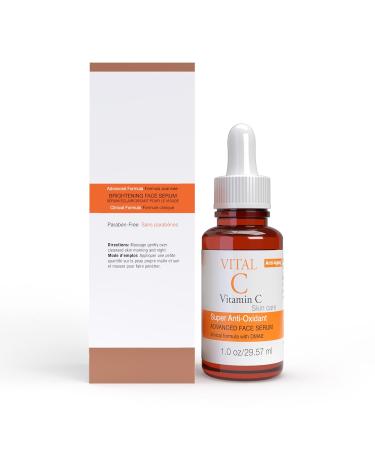 Vital-C Vitamin C Serum for Face | Anti-Aging & Wrinkle Solution | Skin Firming Moisturizer | Boosts Collagen | Antioxidant-Rich | 1 oz - Buy Online on GoSupps.com