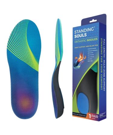 Standing Souls  Orthotic Insoles - Pain Relief for Plantar Fasciitis  Flat Feet  Heel Spurs | Absorb Shock & Arch Support | Work Boot Cushion Inserts | Running & Hiking | Men & Women Medium: Men's 8-10 / Women's 9-11