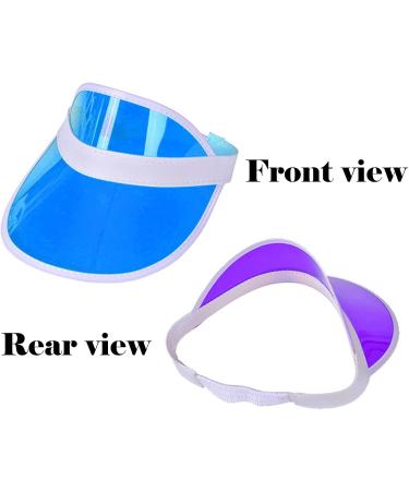 Unisex Solar Visor in Neon Colors - 6 Pieces | Retro Summer Hats for Beach Golf Tennis & Poker Parties - Buy Online on GoSupps.com