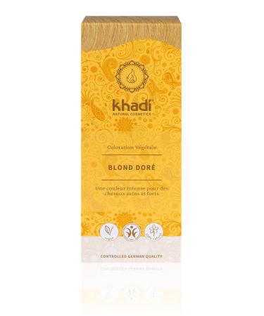 Khadi Gold Breath Plant Hair Color | 100% Vegan & Natural | Shiny Gold Shimmer | Golden Blond to Brilliant Copper | 100g Certified Natural Cosmetics - Buy Online on GoSupps.com