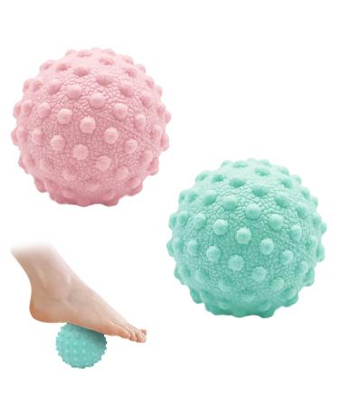 Hedgehog balls massage ball massage ball set massage balls gymnastics ball 2 pieces of foot massage balls nopy ball hedgehog ball foot massage hedgehog ball hard fitness bubble ball (diameter 49mm)