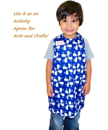 BIB-ON Full-Coverage Infant Bib and Apron Combo (Blue Plaid) | Ages 0-4 - Buy Online on GoSupps.com