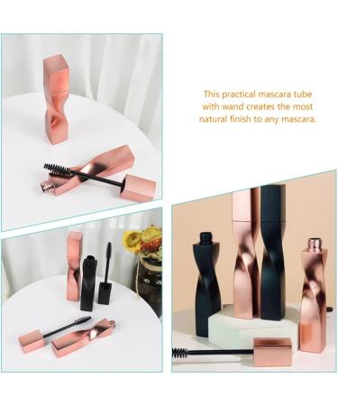 KALLORY 4pcs Eyelash Brush Empty Tube Lash Applicator Mascara Tube Plastic Bulk To Rotate Lipstick Tube Rose Gold - Buy Online on GoSupps.com
