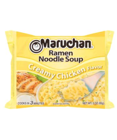 Maruchan Ramen Noodle Soup, Creamy Chicken Flavor (3 oz), 12 count 3 Ounce (Pack of 12)