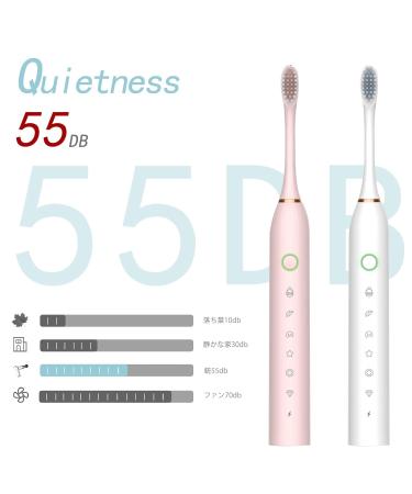 FoodOMeter 2 Pack Sonic Electric Toothbrush 6 Modes - 42000vpm - 8 Brush Heads - Black+Pink - Toothbrush for Adults - Buy Online on GoSupps.com