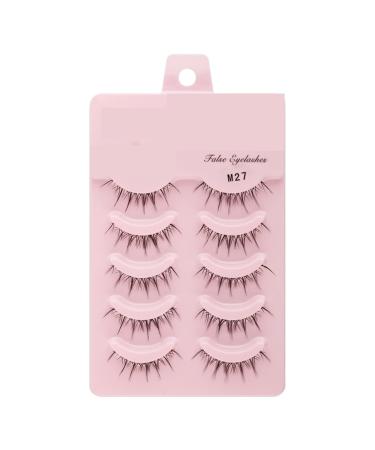 UAMOU 2-50Boxes Manga Lashes False Eyelashes Doll Korean Natural Anime Lashes Spiky Thick Faux Mink Eye Lash Strips Makeup Cheerfully (Color : M27 Size : 20 boxes)