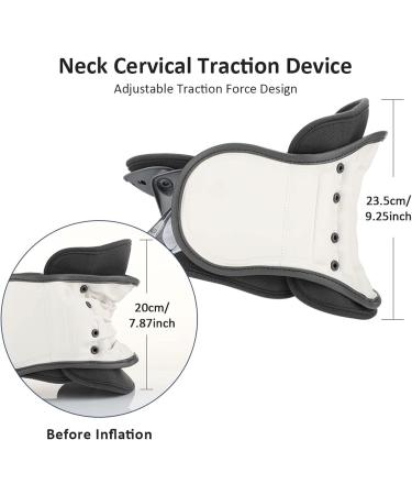Neck Cervical Traction Device Force by Air Pump Adjustable Inflatable 360 Neck Protection Cervical Spine Pain Relief Stretcher - Buy Online on GoSupps.com