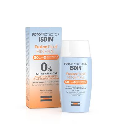 ISDIN Fotoprotector Fusion Fluid Mineral SPF 50 (50ml) | 100% mineral sun protection for sensitive skin