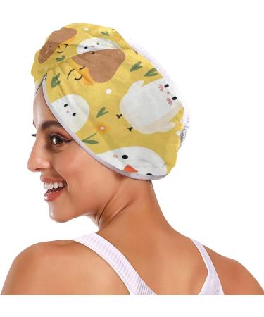 Cute Chick Yellow Hair Towel 2 Pack - Super Absorbent Quick Dry Hair Turbans for Women & Girls | Stylish & Functional Hair Drying Solution - Buy Online on GoSupps.com