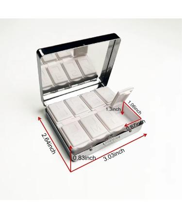 Vintage Poison Caution 7 Days Pill Organizer - Chromed Silver Rectangle Box with Mirror & 8 Compartments - International Shipping Available - Buy Online on GoSupps.com