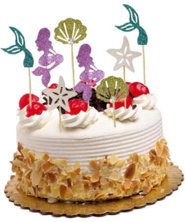 Gadpiparty 24pcs Wedding Decoration Princess Decorations Shell Decor Birthday Cake Picks Cupcake Toppers Mermaid Birthday Party Sea-themed Themed Cake Topper Mermaid Cake Topper Plug-in Food As Shown M - Buy Online on GoSupps.com