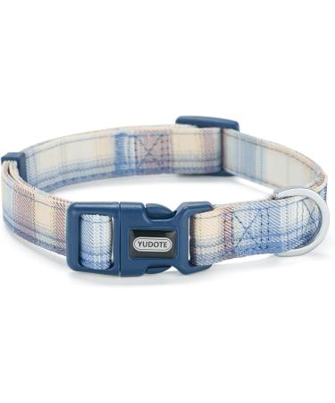 Yudote Soft Dog Collar - Checkered Blue Plaid for Small Dogs with Sensitive Skin | 1-Pack - Buy Online on GoSupps.com