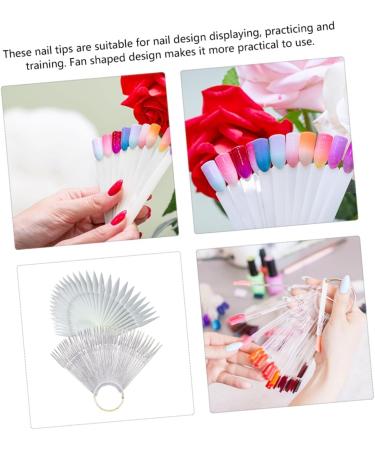 2 Sets Manicure Nail Display Color Cards Nail Sample Color Board False Nail Sample Sticks Nail Art Stiletto Tips Nail with Ring Tips Nail Sticks Nail Ring Plastic Sector Nail Piece - Buy Online on GoSupps.com
