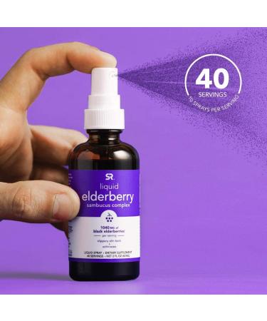 Sports Research Liquid Elderberry Sambucus Complex Spray - 1040 mg, 2 fl oz (60 ml) - Boost Immunity & Wellness - Buy Online on GoSupps.com
