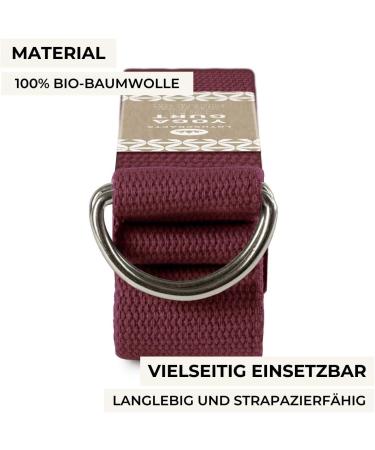 Lotuscrafts Yoga Gurt - 100% Cotton Yoga Belt for Stretching - Beginner & Advanced - Metal Closure 250x3.8 cm - International Shipping - Buy Online on GoSupps.com
