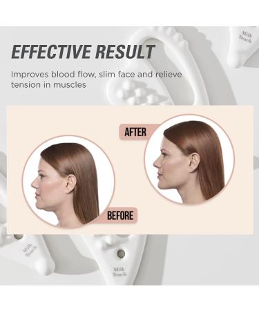 MILKTOUCH Slim Face Ceramic Gua Sha Tool for Lymphatic Drainage and Anti-Aging - Jawline Sculptor for Face, Eyes, Neck, and Body - Buy Online on GoSupps.com