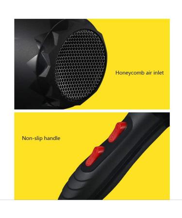 2000W Powerful Quick Drying Salon Professional Hair Dryer Compact Anti-frizz Ionic Hairdryer with Styling Nozzle Fast Blow Dryer 2 Speed and 3 Heat Settings DC Motor for Home and Salon Black Small - Buy Online on GoSupps.com