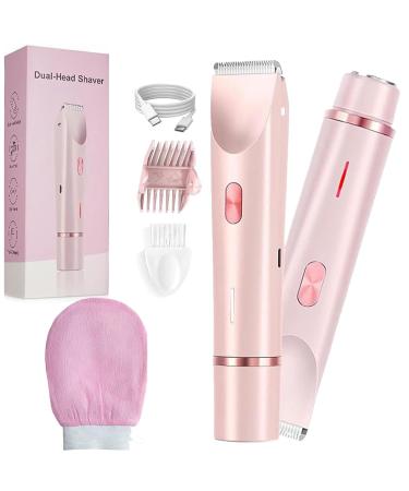 NNBWLMAEEZZSGGTUYU 2025 New Glow Aura Womens Shaver GlowShave 2in1 Body Shaver for Women Bikini and Face Trimmer for Women Groin Trimmer for Men Wet and Dry IPX7 Waterproof and Easy Pink