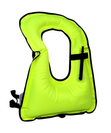 DOSURBAN Inflatable Snorkel Vest for Adults Kids Children, Adjustable Light Snorkeling Jackets Safety Vests for Diving, Snorkeling, Swimming, Surfing (Up to 200 lbs Loading) Green