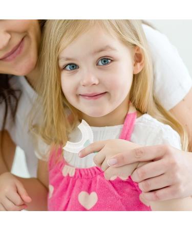 Vicloon 3Pcs Kids U-Shaped Toothbrush Set for Toddlers and Children (2-6 Years) | Oral Cleaning with Food Grade Silicone Brush Head | Blue, Pink, Yellow - Buy Online on GoSupps.com