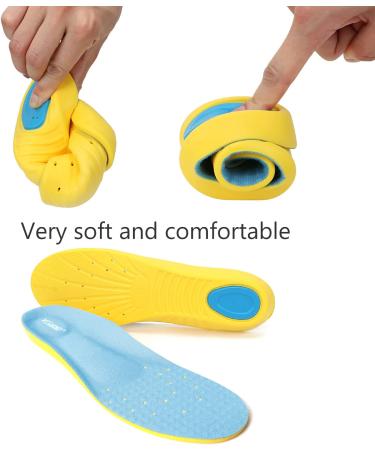 Vquand Memory Foam Plantar Fasciitis Insoles - Shock Absorbing Orthotic Shoe Inserts for Men & Women - Relief for Foot Pain, Metatarsalgia, Flat Feet - Blue - Size M (Men 6-9/Women 7-11) - Buy Online on GoSupps.com