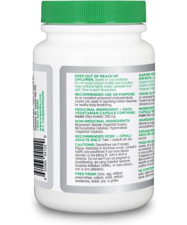 Organika Inositol (Myo-Inositol)- Cellular Response Mood Balance Insulin Support PCOS Management Menstrual Cycle Regulation - 120vcaps 120 count (Pack of 1) - Buy Online on GoSupps.com