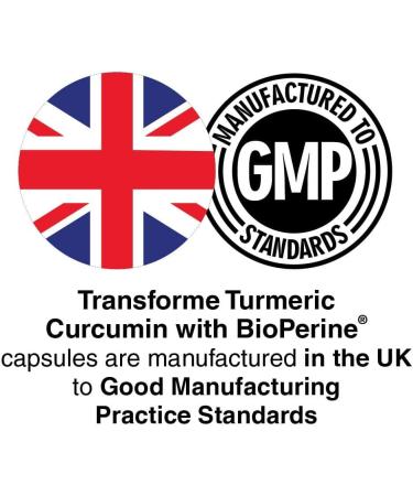 Transforme Turmeric Curcumin High Strength 500mg with BioPerine 365 Capsules - Vegan, Vegetarian & Gluten Free with Black Pepper Extract for Enhanced Absorption - Buy Online on GoSupps.com